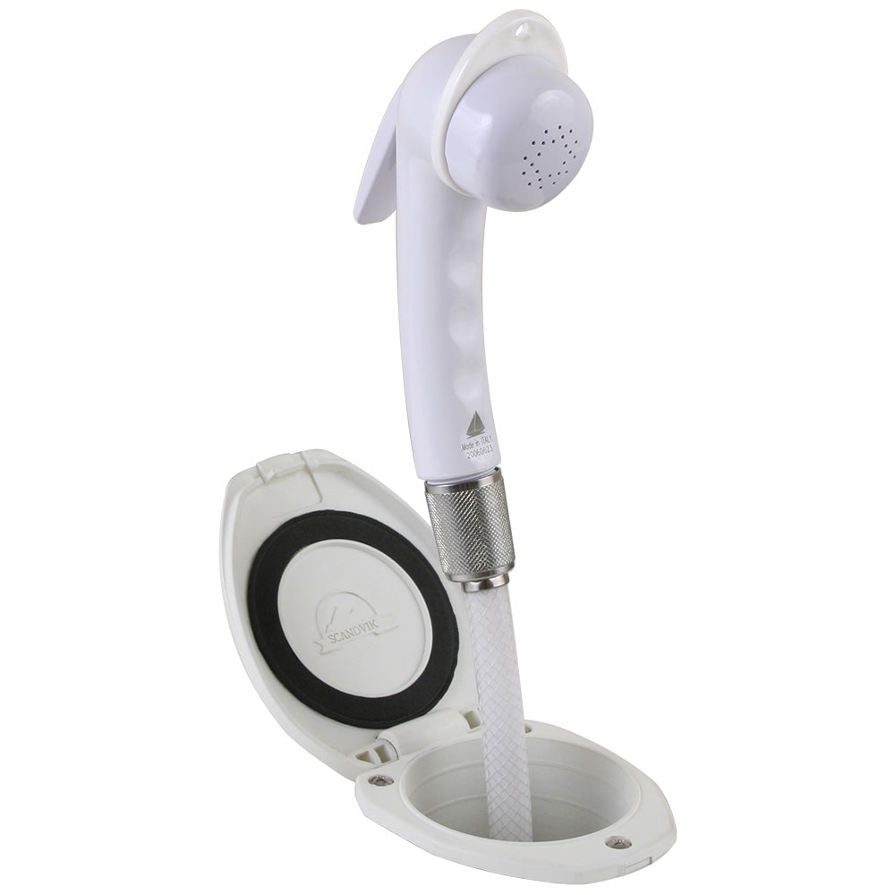 Scandvik Recessed Shower w6 White Hose Euro Trigger Sprayer 12107P