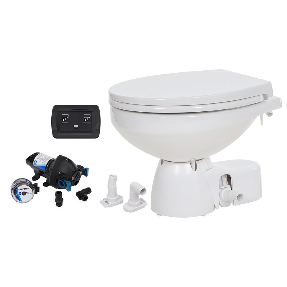 Jabsco Quiet Flush E2 Raw Water Toilet Regular Bowl 12V Soft Close Lid 382454192RSP