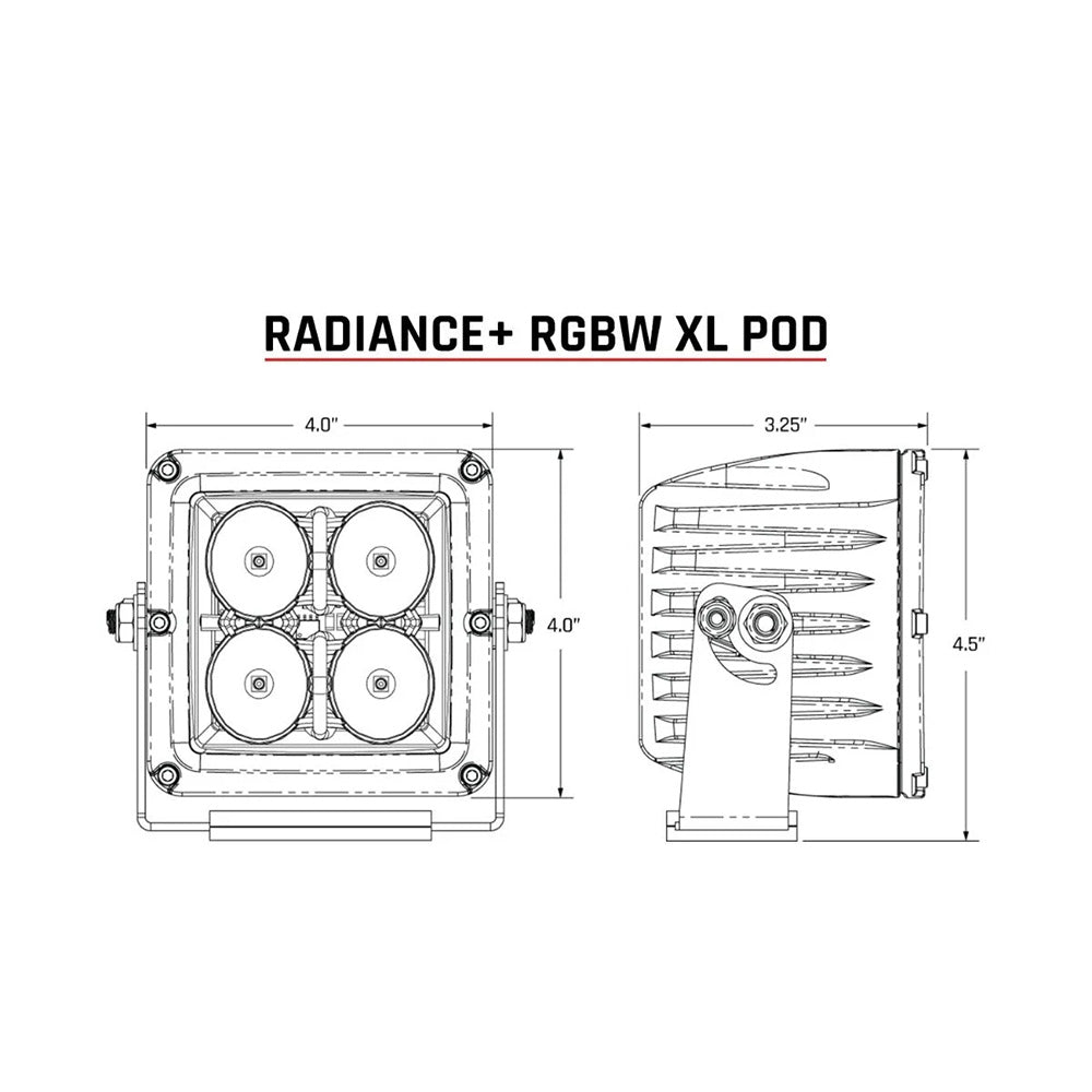 RIGID Industries XL Radiance Light Pod RGBW Pair 322053