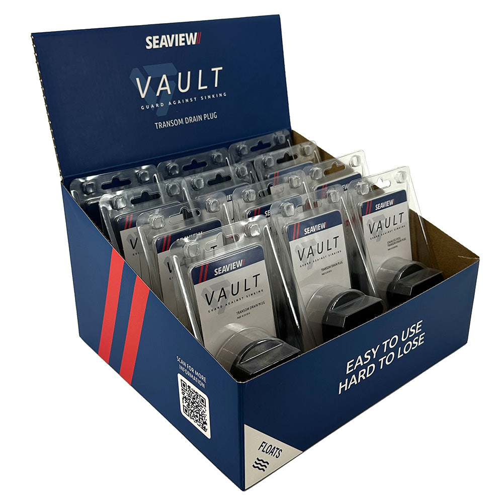 Seaview POP Display Box w12Pack Vault Drain Plugs SV101V SV101VPOP