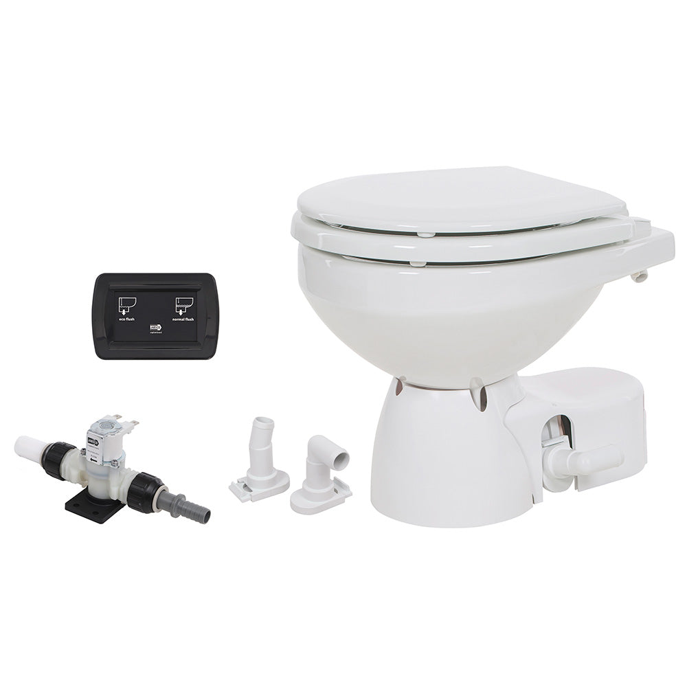 Jabsco Quiet Flush E2 Fresh Water Toilet Compact Bowl 24V Soft Close Lid 380453094RSP