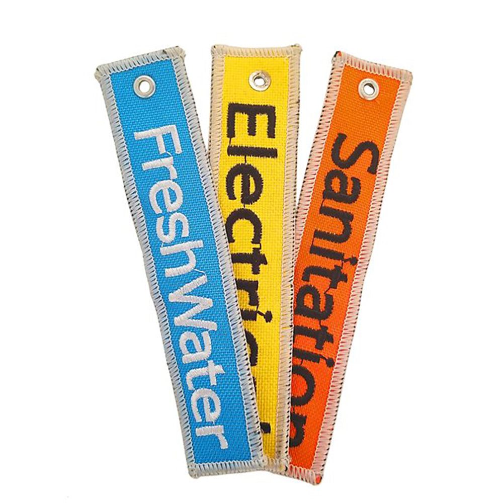 Camco RV Utility Bag wSanitation Fresh Water Electrical Identification Tags 53097