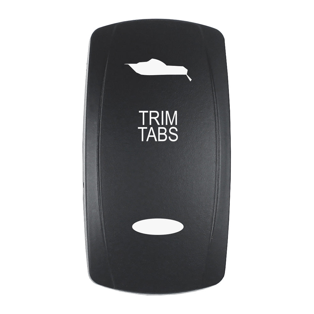 Pacer Actuator TRIM TABS fV Series Contura Switches Black Laser Etched TopBottom Light EV2LETRM
