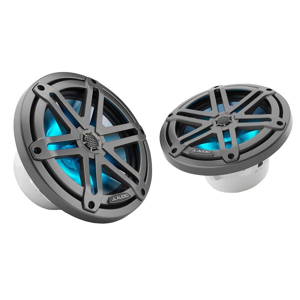 JL Audio M3 Series 77 Marine Coaxial Speakers wGrey Metallic Sport Grilles wRGB LED Lighting M3770XSGmi 0100306700