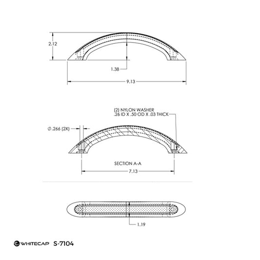 Whitecap 9 Stainless Steel Grab Handle with UVResistant Black Vinyl Inlay S7104