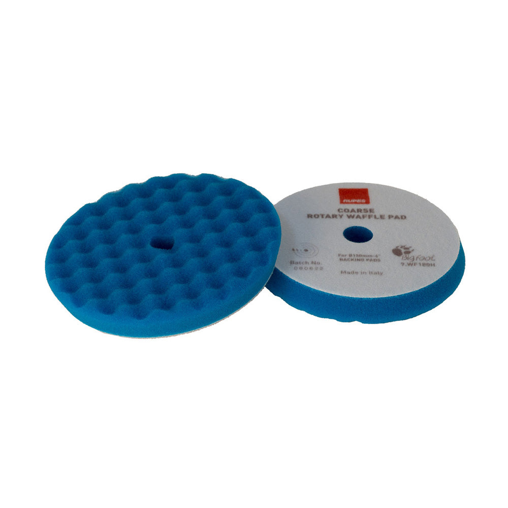 RUPES Velcro Waffle Coarse Polishing Foam Pad fRotary Polishers 200mm Blue 9WF200H