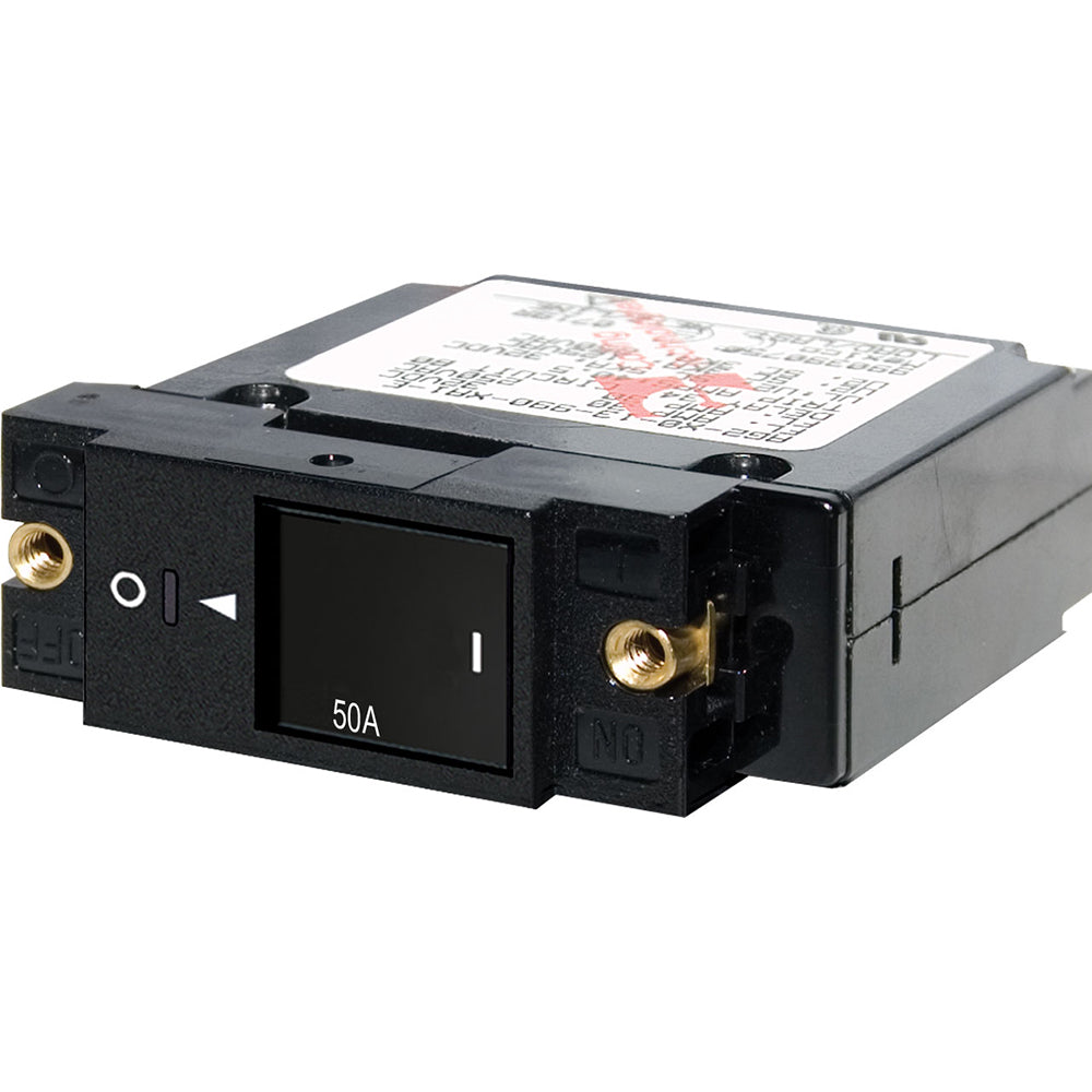 Blue Sea 7433 Single Pole Small Case 2 Slot Reset Rocker Circuit Breaker 50 Amp 7433