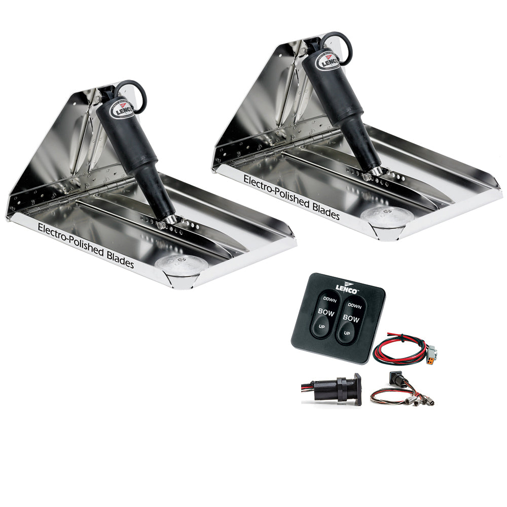 Lenco 16 x 12 Heavy Duty Performance Trim Tab Kit wStandard Tactile Switch Kit 12V RT16X12HD
