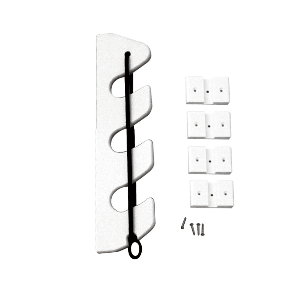 TACO 3Rod Poly Bungee Rod Holder Rack White P03133W