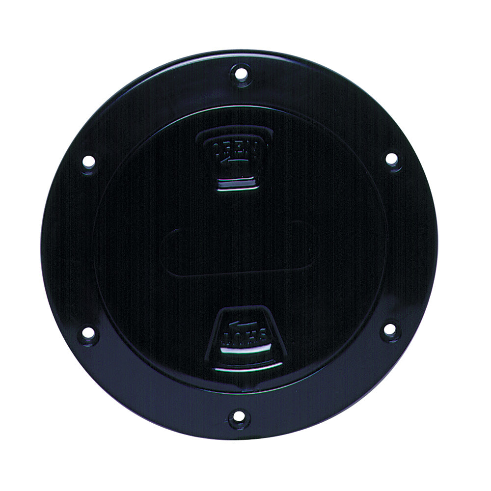 Beckson 4 Smooth Center ScrewOut Deck Plate Black DP40B