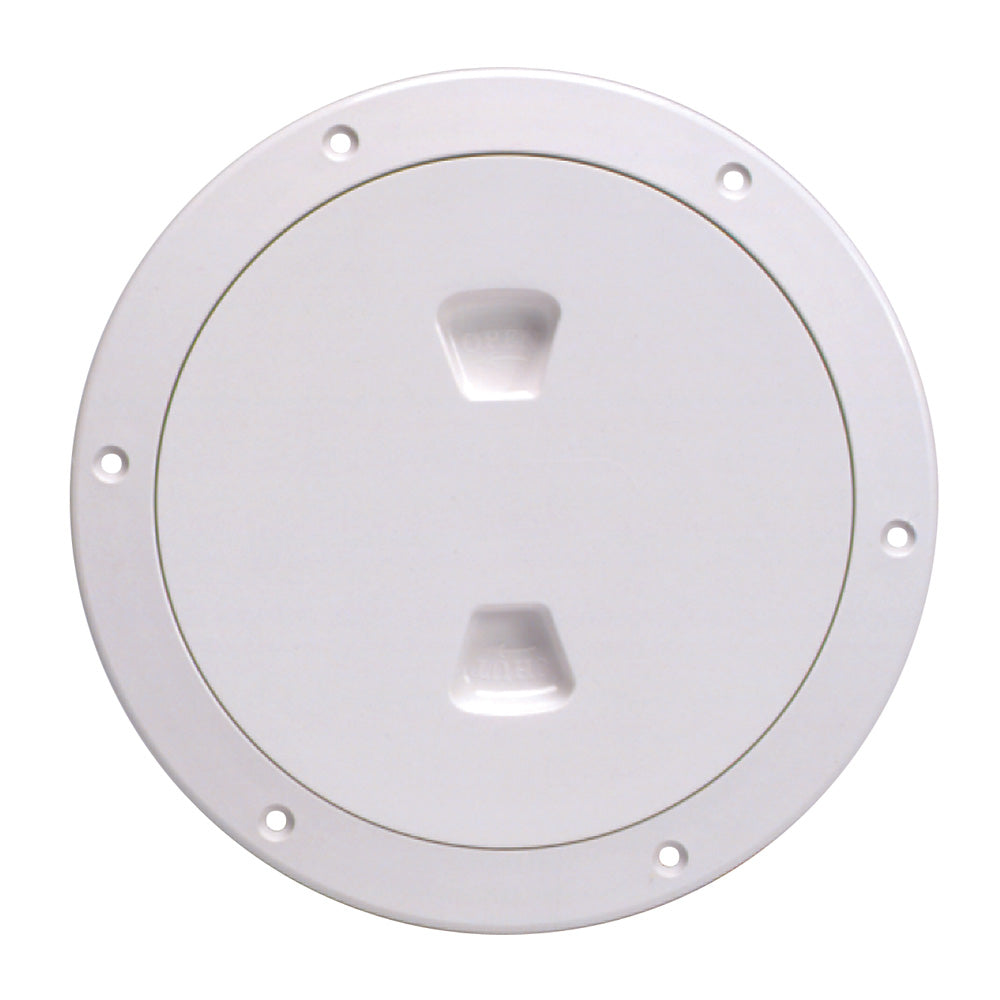 Beckson 6 Smooth Center ScrewOut Deck Plate White DP60W
