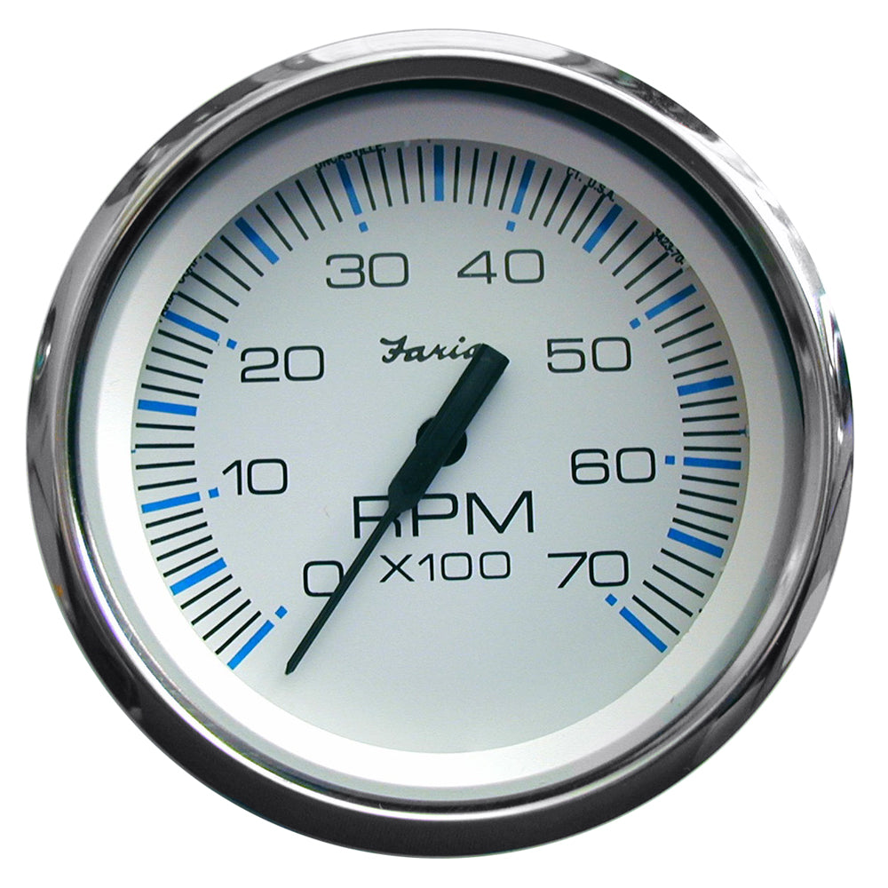 Faria Chesapeake White SS 4 Tachometer 7000 RPM Gas All Outboards 33817