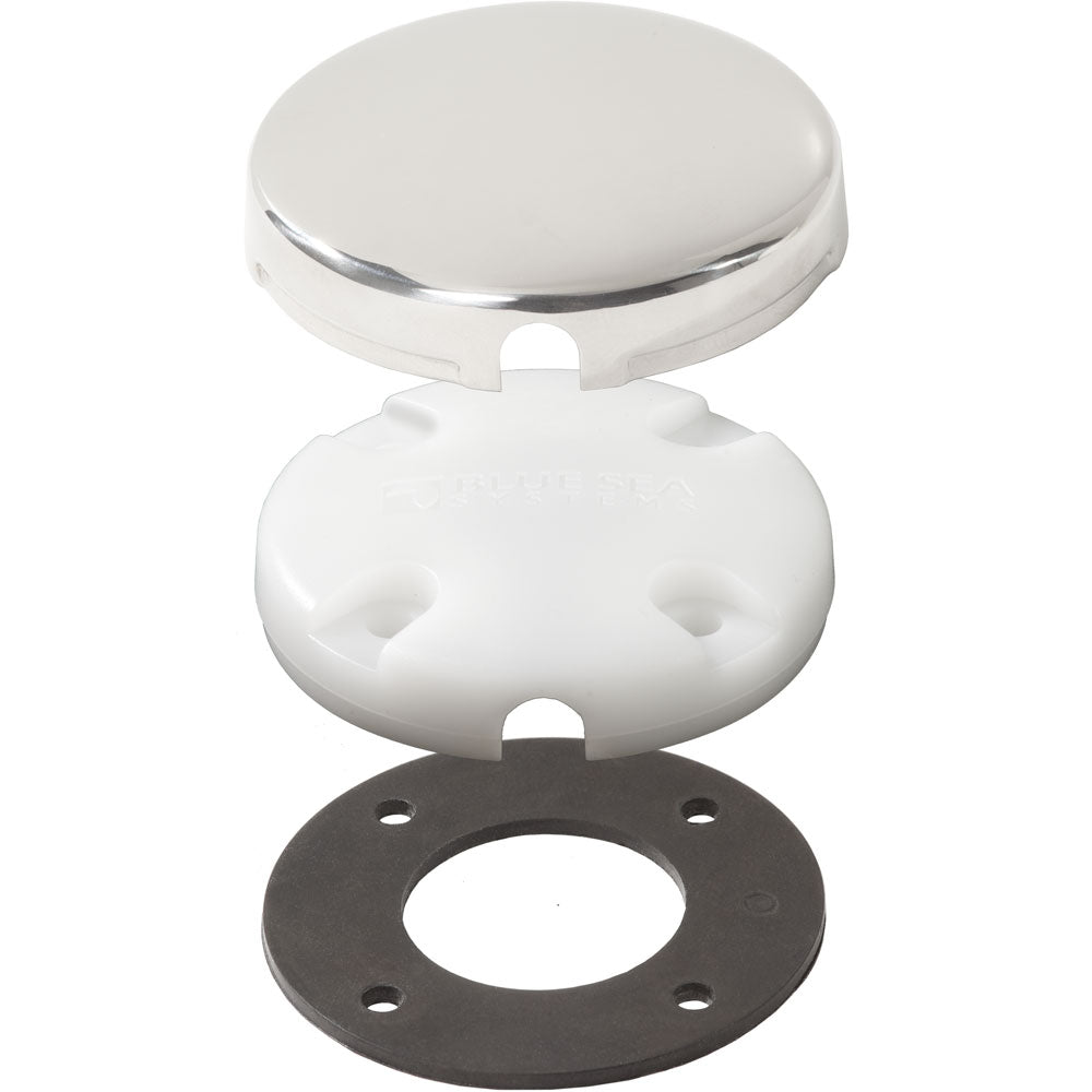 Blue Sea Side Entry CableClam wStainless Steel Dress Cap 1007100