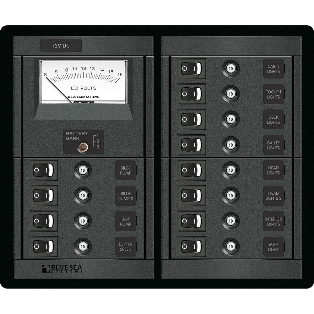 Blue Sea 1464 12 Position Switch CLB Meter Square 1464