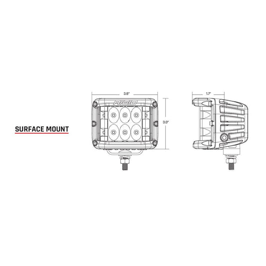 RIGID Industries DSS Series PRO Spot LED Surface Mount Pair White 862213