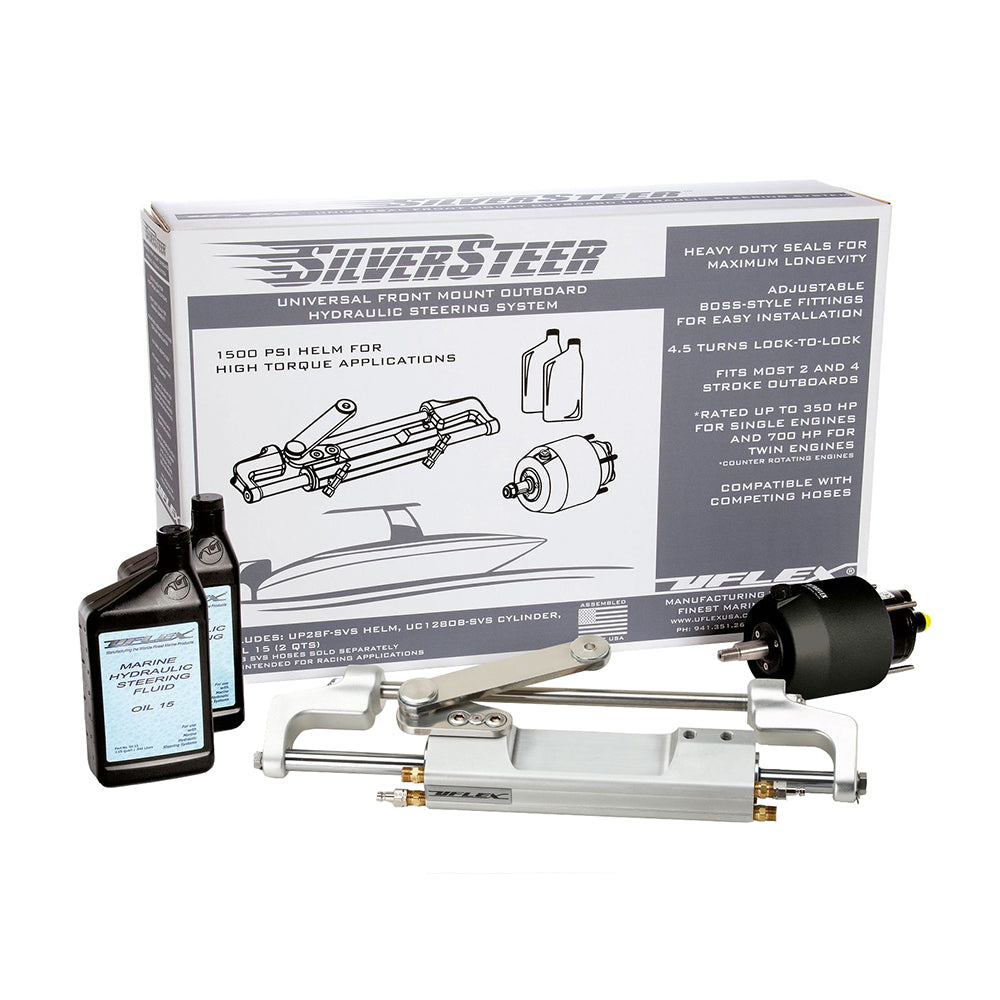 Uflex SilverSteer Universal Front Mount Outboard Hydraulic Tilt Steering System 1500PSI V2 SILVERSTEER 2TB