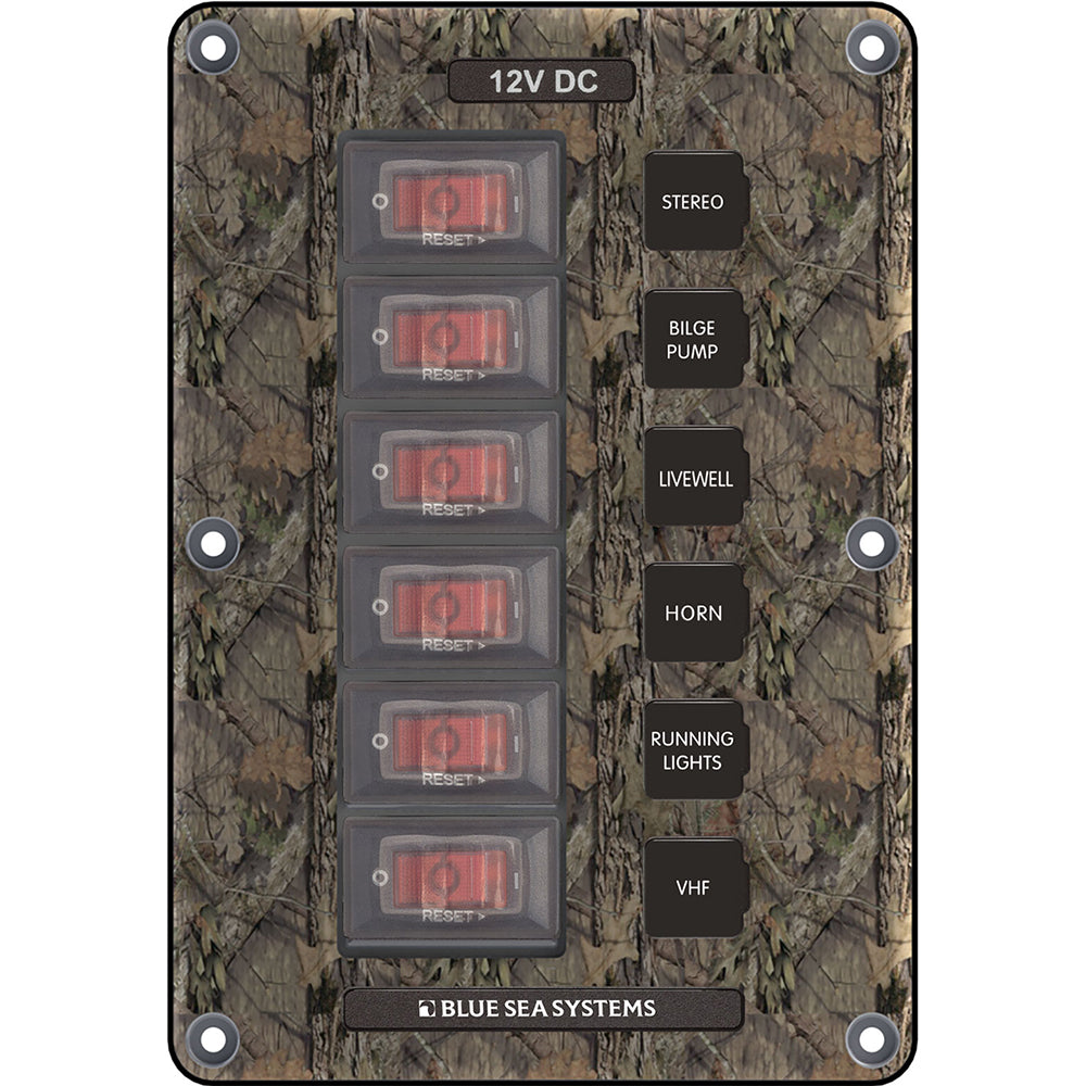 Blue Sea 4325 Circuit Breaker Switch Panel 6 Position Camo 4325
