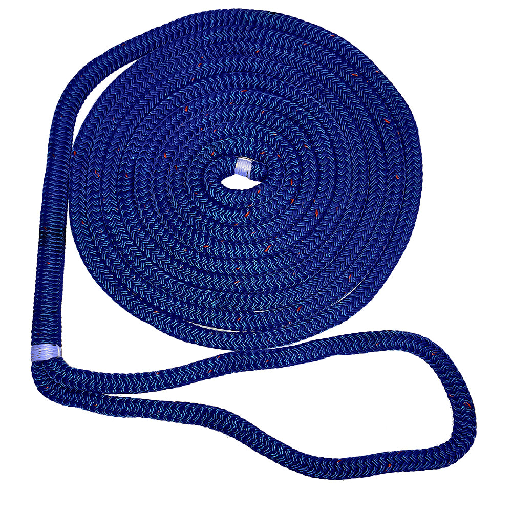 New England Ropes 34 Double Braid Dock Line Blue wTracer 25 C50532400025