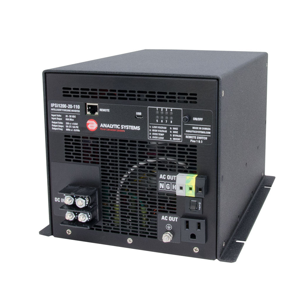 Analytic Systems AC Intelligent Pure Sine Wave Inverter 1200W 2040V In 110V Out IPSI120020110