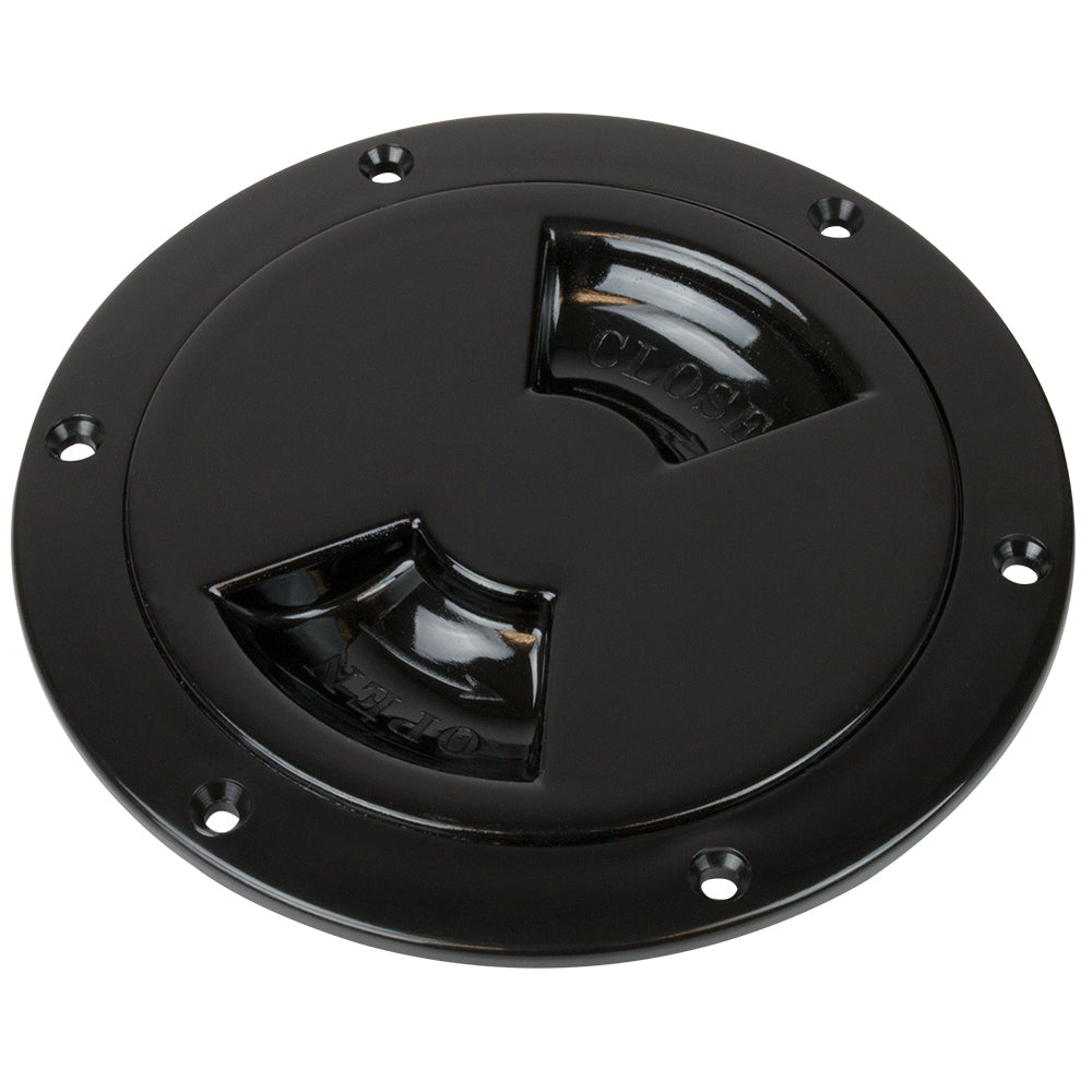 SeaDog QuarterTurn Smooth Deck Plate wInternal Collar Black 5 3363551