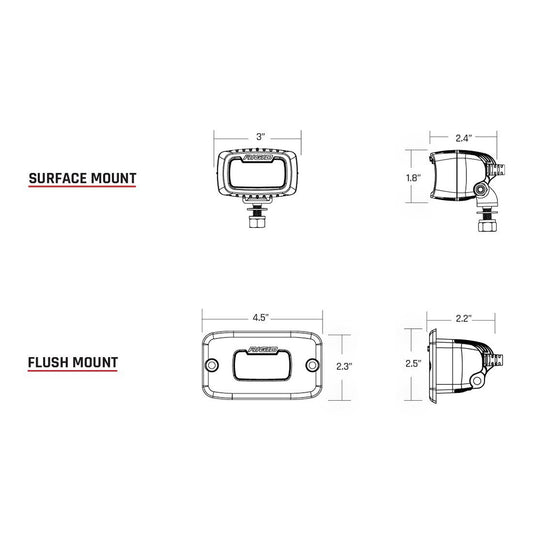 RIGID Industries SRM Series Pro Diffused Flush Mount Black 922513