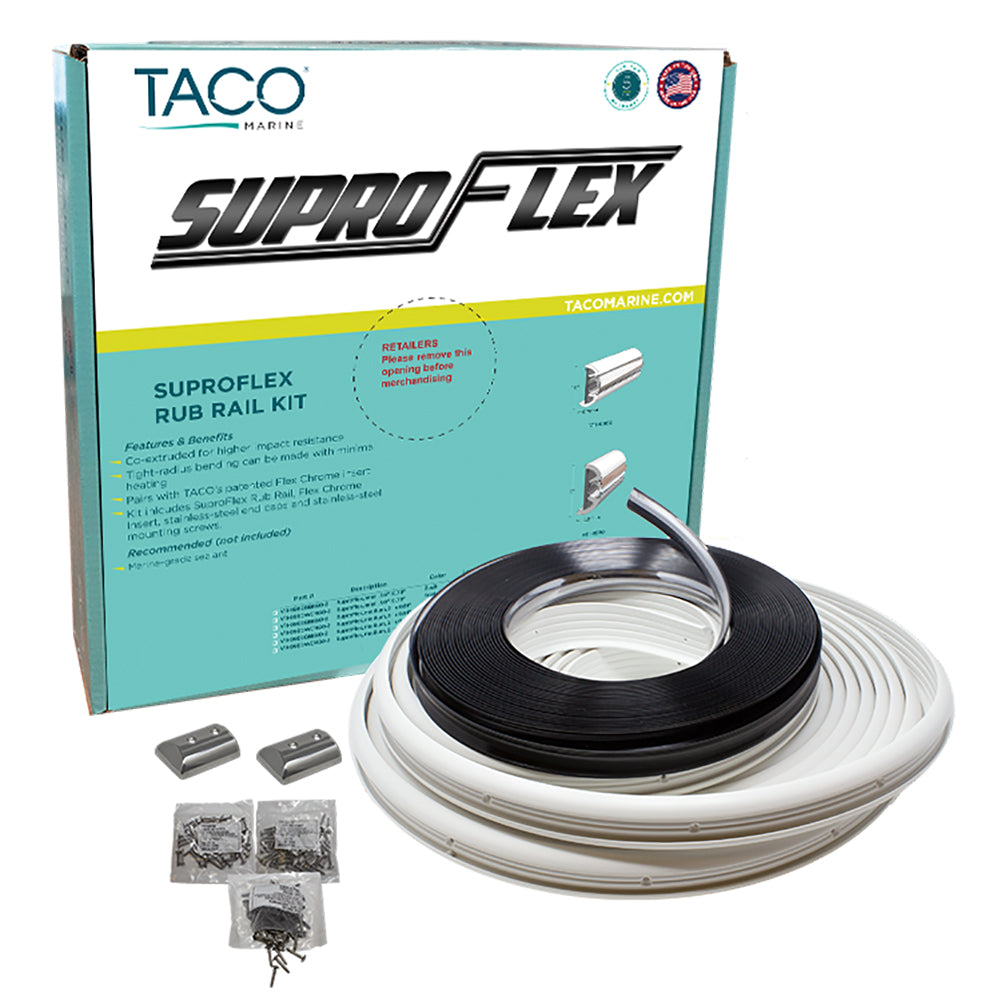 TACO SuproFlex Rub Rail Kit White with Flex Chrome Insert 2H x 12W x 60L V119990WCM602
