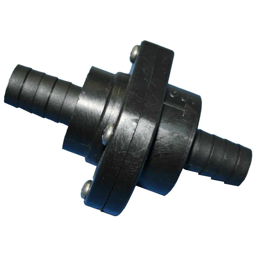TH Marine Double Barb Inline Scupper Check Valve 34 Black ILS750DP