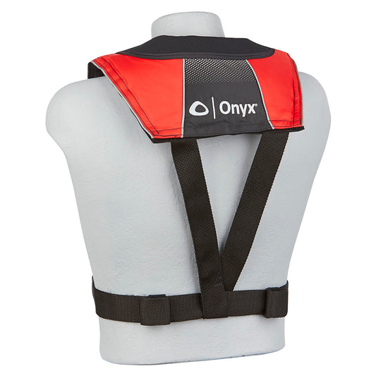 Onyx AM24 Series All Clear AutomaticManual Inflatable Life Jacket BlackRed Adult 13220010000420
