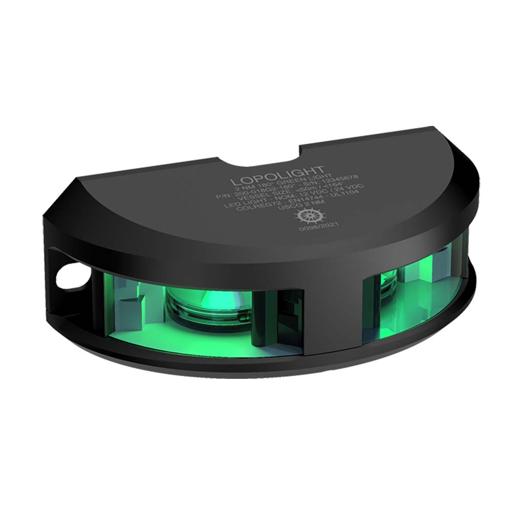Lopolight Series 200018 Navigation Light 2NM Vertical Mount Green Black Housing 200018G2B