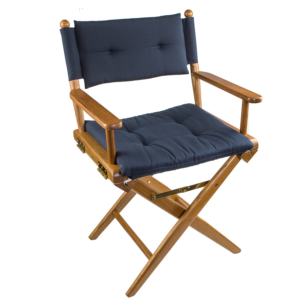 Whitecap Directors Chair wNavy Cushion Teak 61042