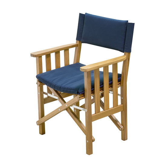 Whitecap Directors Chair II wNavy Cushion Teak 61052