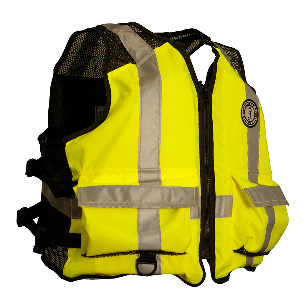 Mustang High Visibility Industrial Mesh Vest Fluorescent YellowGreenBlack 4XL5XL MV1254T32394XL5XL216