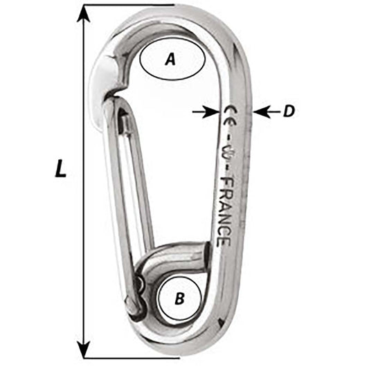 Wichard Symmetric Carbine Hook Length 100mm 1332 02316