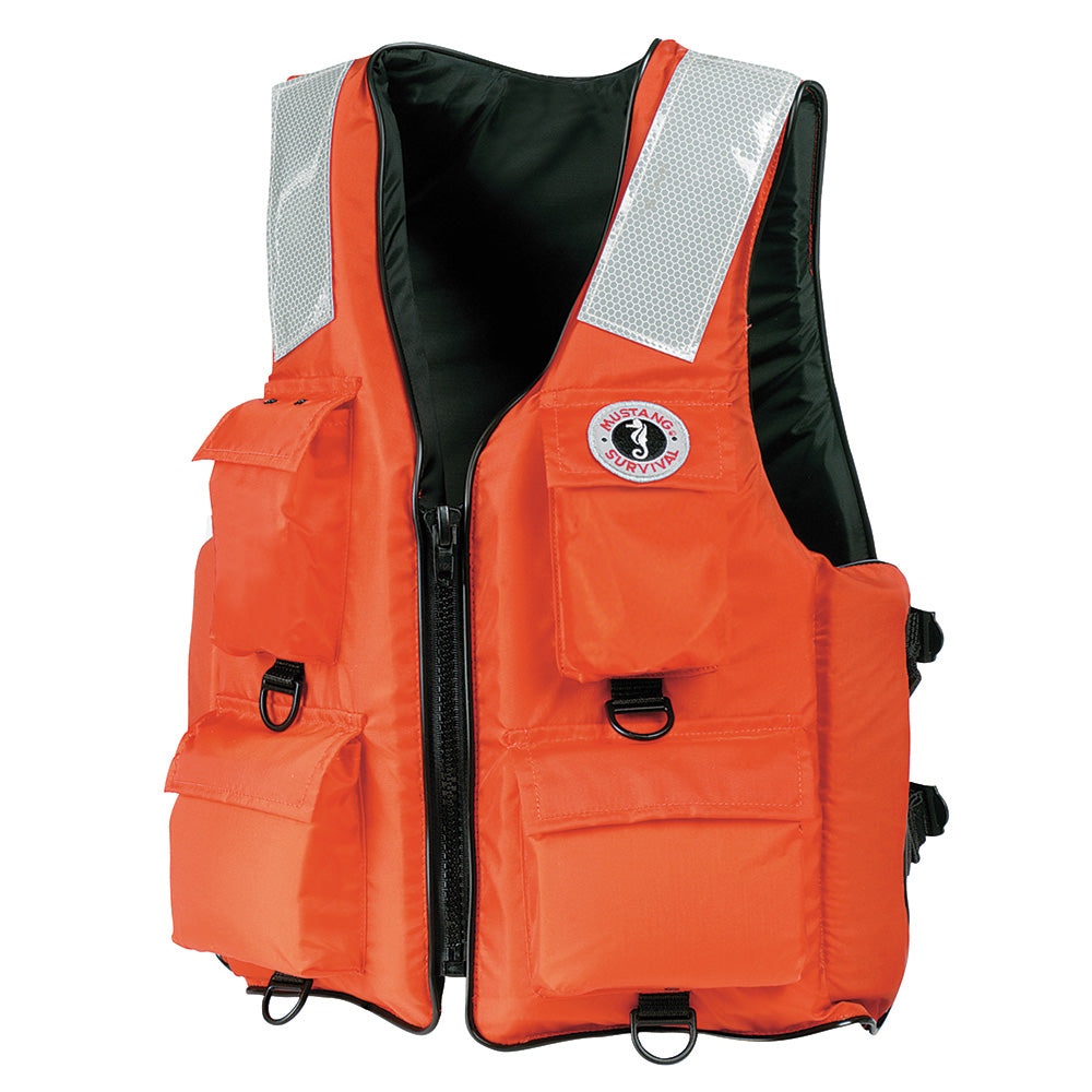 Mustang 4Pocket Flotation Vest Orange Large MV3128T22L216