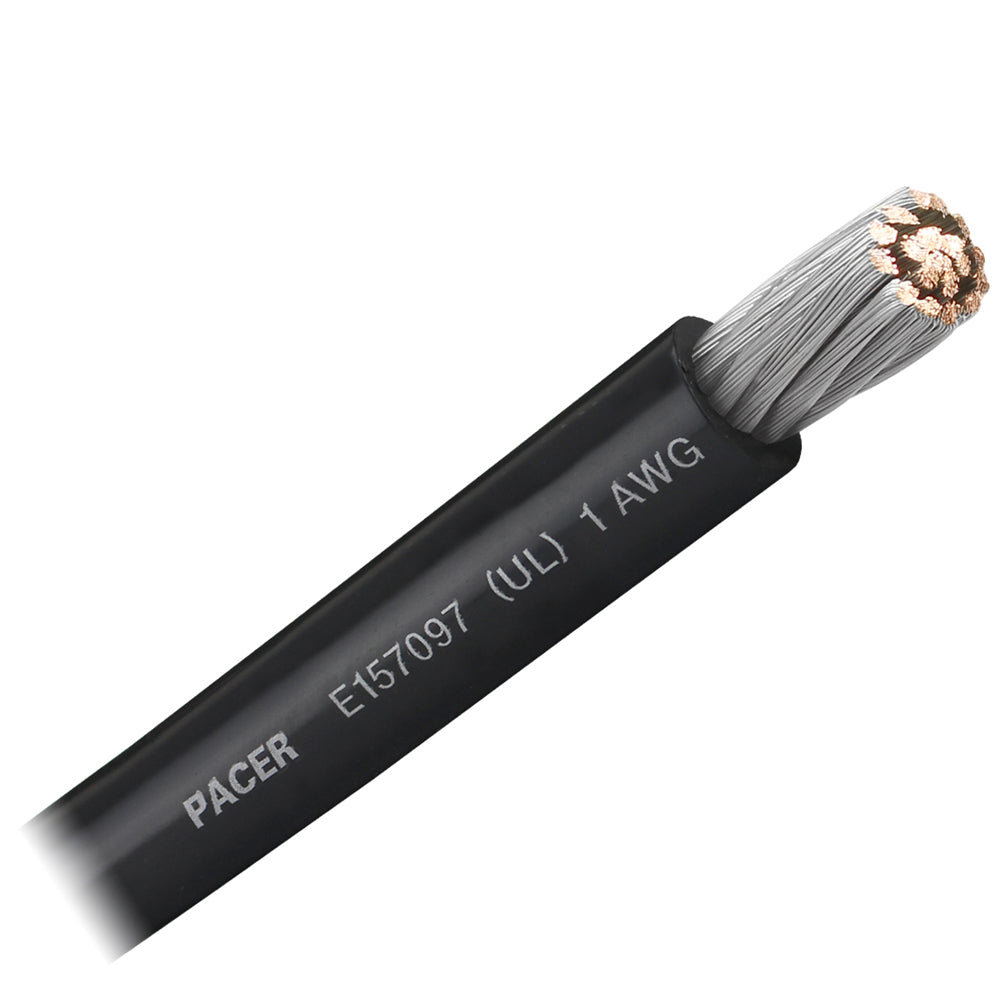 Pacer Black 1 AWG Battery Cable Sold By The Foot WUL1BKFT