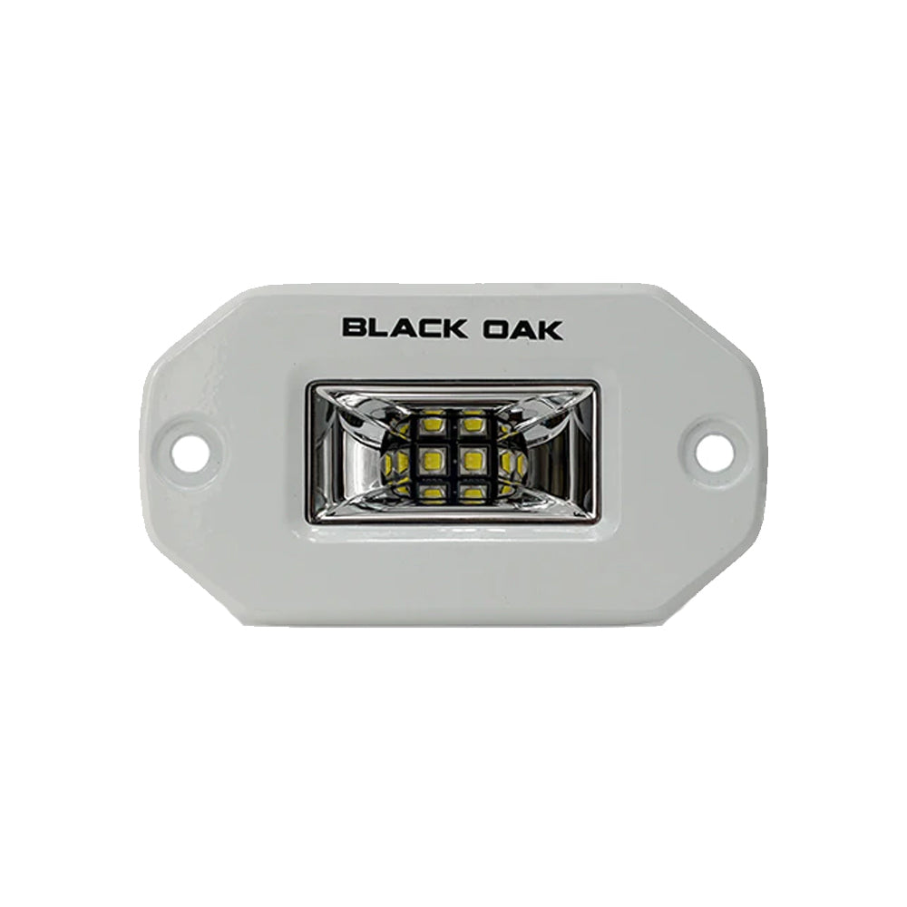 Black Oak 2 Marine Flush Mount Spreader Light White Housing Pro Series 30 2FSLSRPOD10CR