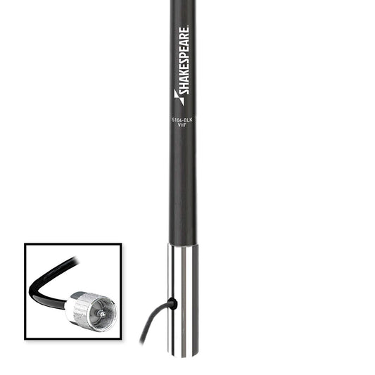 Shakespeare 5104 4 Classic VHF Antenna w15 RG58 Cable Black 5104BLK