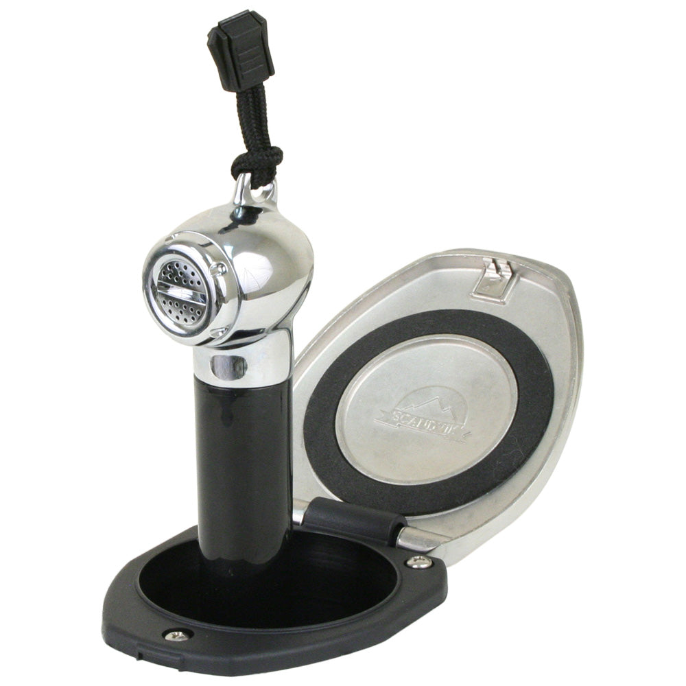 Scandvik Black  SS Recessed Transom Shower HandleHose  VerticalHorizontal Mount  6 Hose 12124P