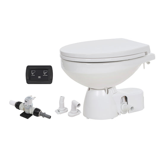 Jabsco Quiet Flush E2 Fresh Water Toilet Regular Bowl  24V  Soft Close Lid 380454194RSP
