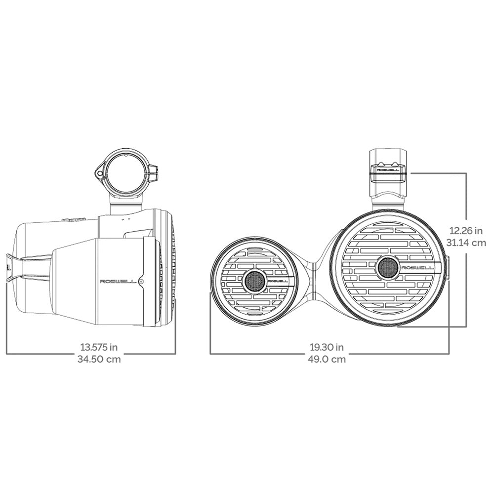 Roswell R1 8 x 65 Vamp Spin Tower Speakers  Black  160W RMS  320W Peak Power C9201823