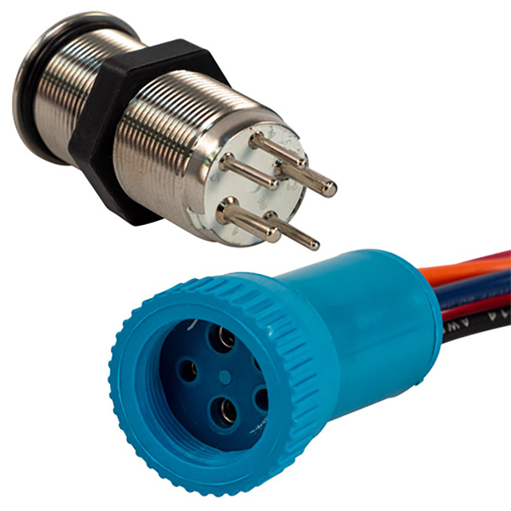Bluewater 19mm Push Button Switch  OffOnOn Double Momentary Contact  BlueGreenRed LED  4 Lead 905721234