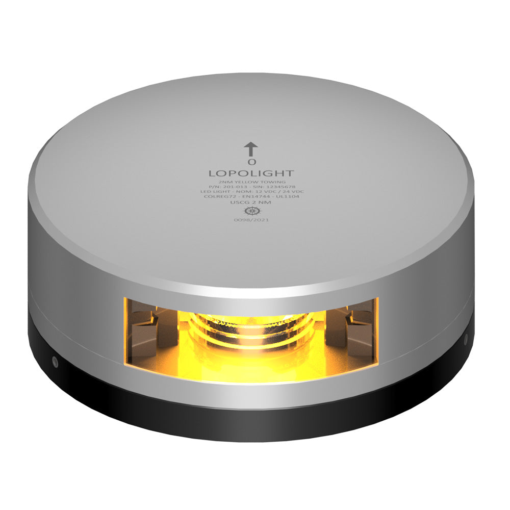 Lopolight Yellow Towing Light  2NM  Silver Housing wFB Base 201013FB