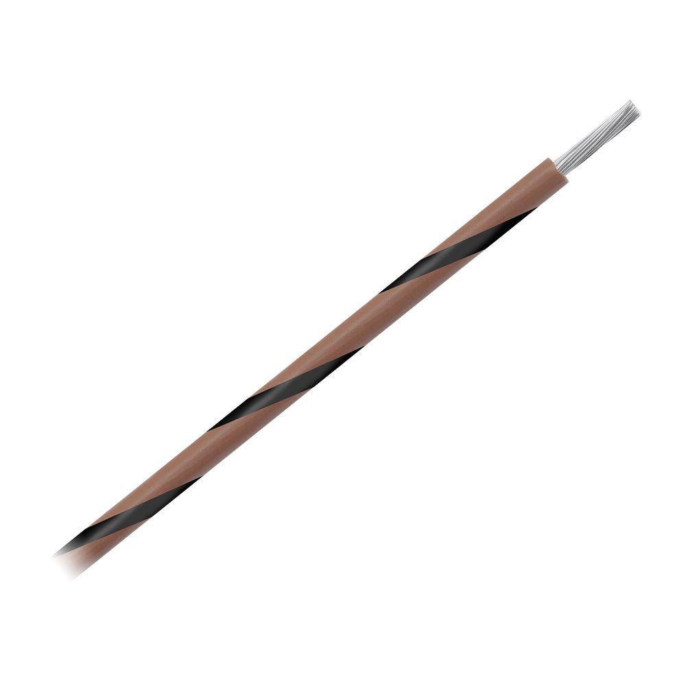 Pacer 14 AWG Gauge Striped Marine Wire 1000 Spool  Brown wBlack Stripe WUL14BR01000