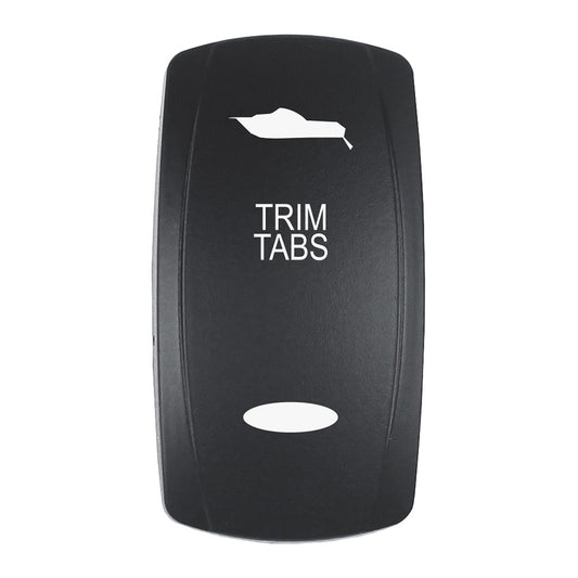 Pacer Actuator  TRIM TABS fV Series Contura Switches  Black  Laser Etched TopBottom Light EV2LETRM