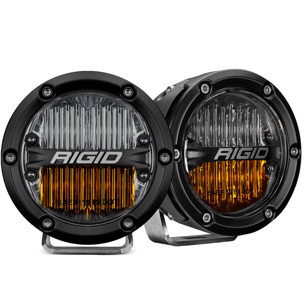 RIGID Industries 360Series 4 LED SAE Fog Beam  YellowWhite  Set of 2 36122