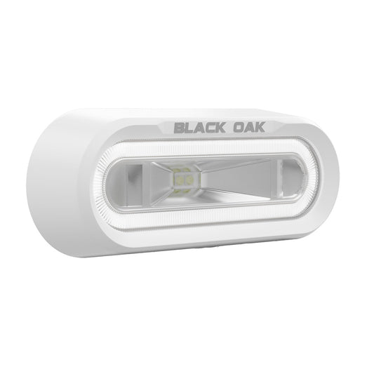 Black Oak Low Pro Off Road Spreader Light  Bracket Mount  White Housing  White LED MLPSW