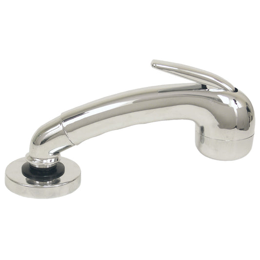 Scandvik Chrome Euro Sprayer w6 Black Nylon Hose 14041