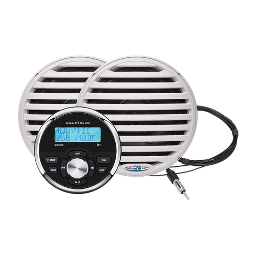 Aquatic AV GP1 Gauge Stereo  Economy 65 Speakers  White Pair GP100W