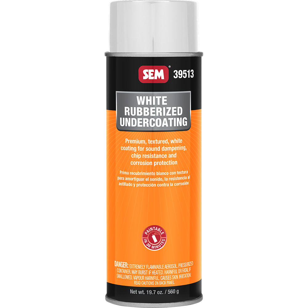 SEM Rubberized Undercoating  24oz Aerosol Can  White 39513