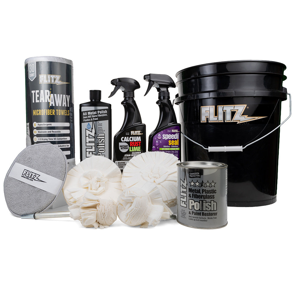 Flitz 5Gallon Black Bucket Detailers Kit C209BB